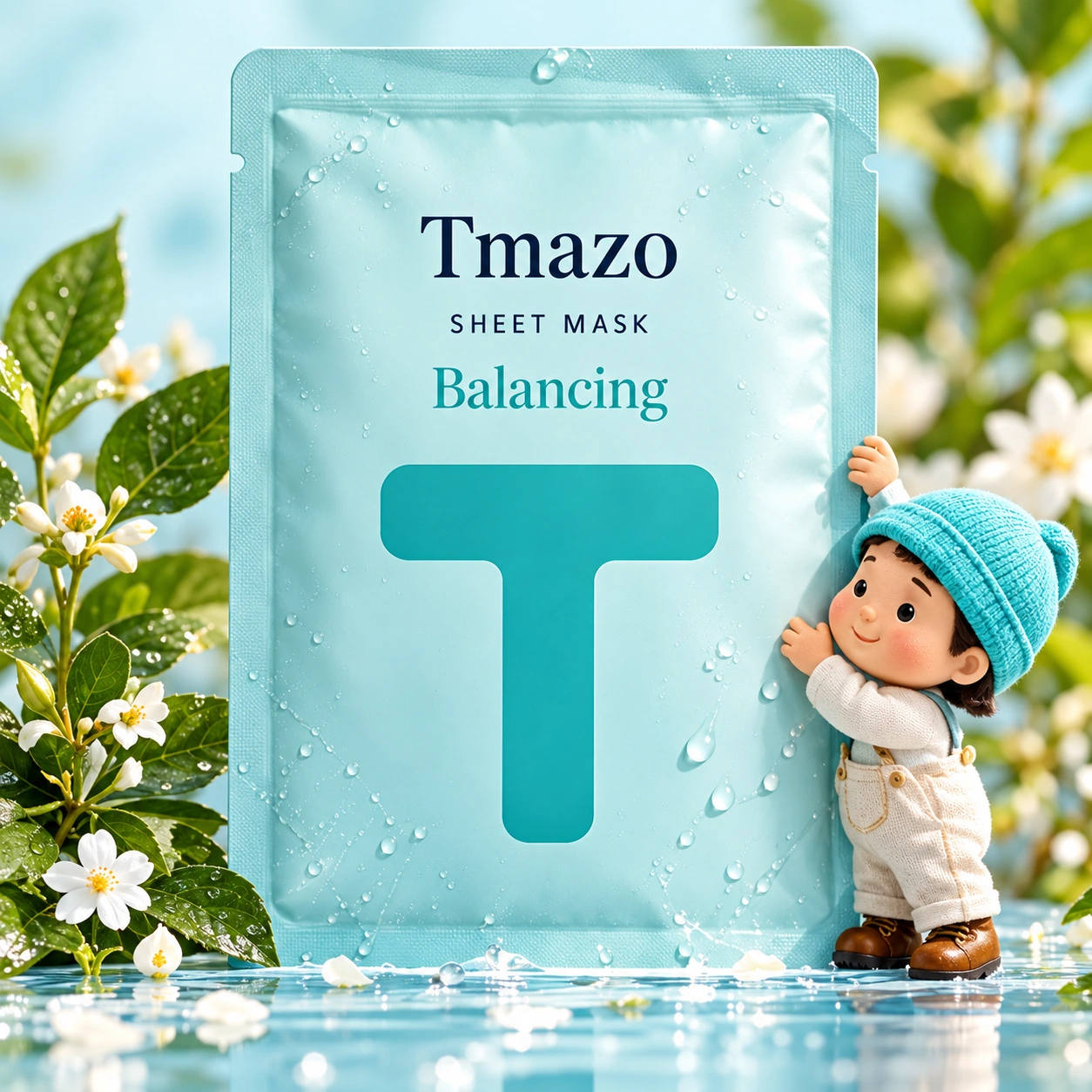 Tmazo Balancing pouch and a helper whose teal hat matches the T.
