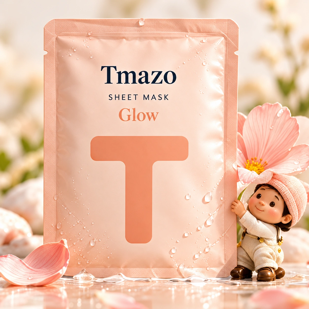 Tmazo Glow pouch and a helper whose peach hat matches the T.