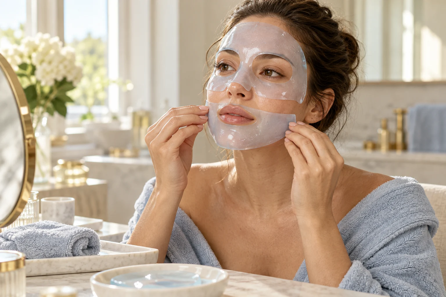 Illustrative hydrogel-mask application